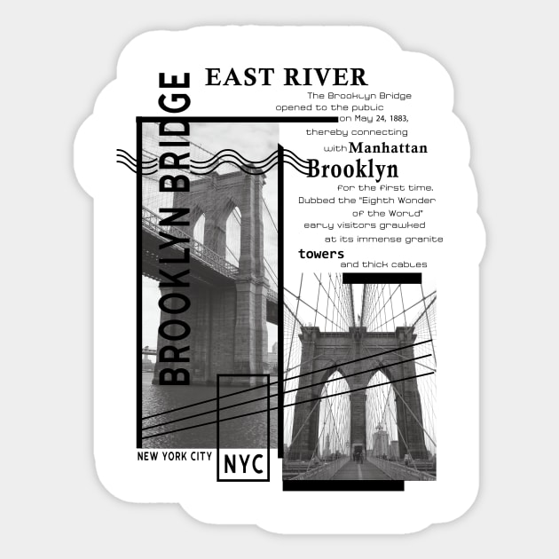 Brooklyn Bridge Sticker by Raintreestrees7373